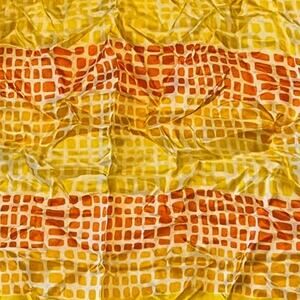 Vintage VERA Neumann Scarf ~ Ladybug Signed ~ Made in Japan ~ Yellow & Orange